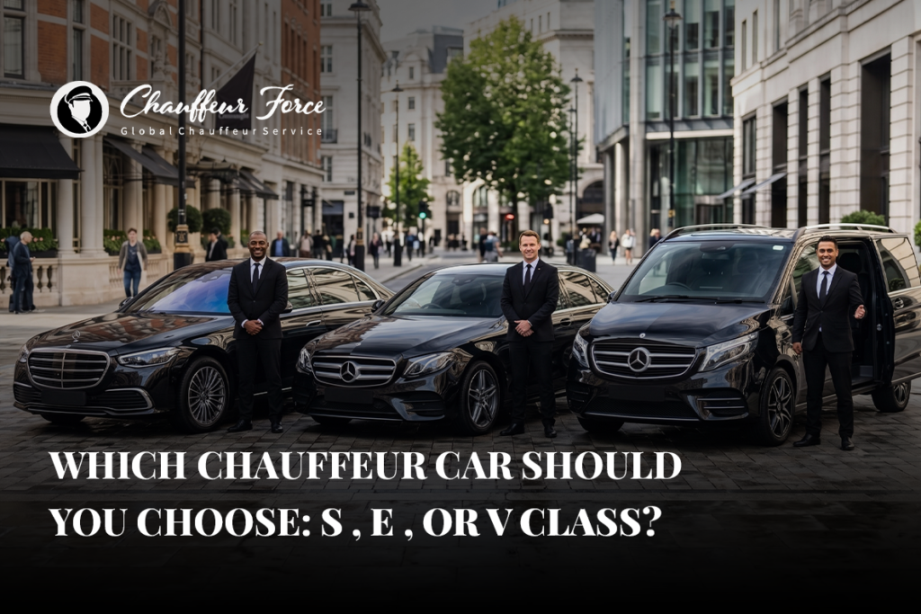 Mercedes S-Class, E-Class and V-Class chauffeur cars